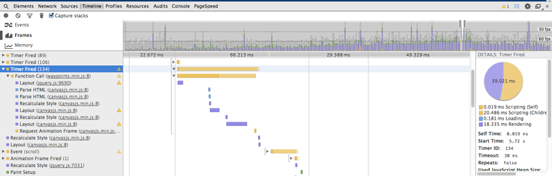 Chrome Dev Tools Timelime