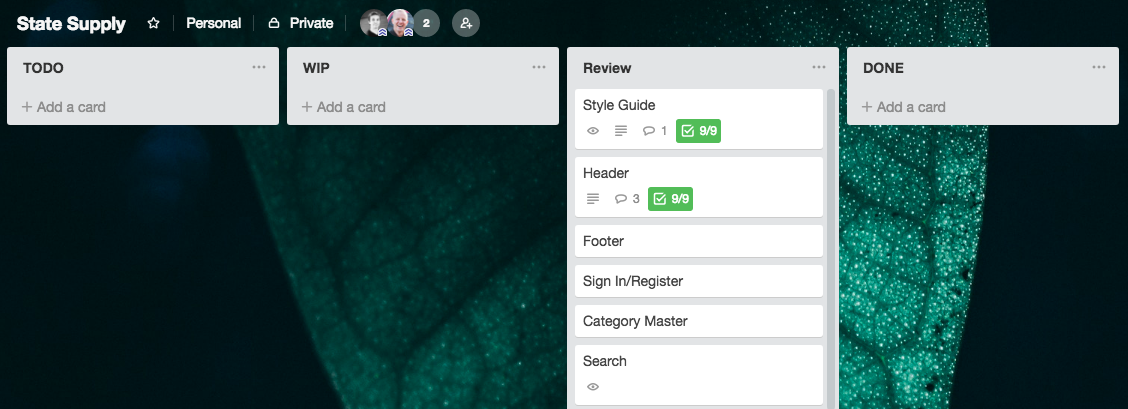 State Supply Trello